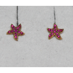 ORECCHINI IN ORO 18KT ROSA CON DURALITI STELLA MARINA/PAVE'/ROSSO