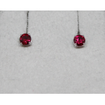 ORECCHINI IN ORO 18KT BIANCO CON DURALITI PUNTO LUCE/ROSSO