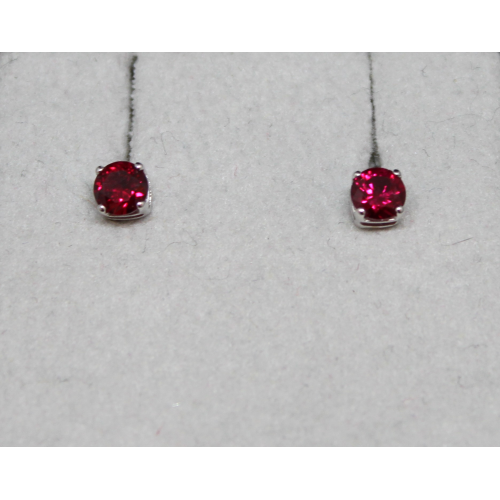 ORECCHINI IN ORO 18KT BIANCO CON DURALITI PUNTO LUCE/ROSSO