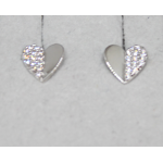 ORECCHINI IN ORO 18KT BIANCO CON ZIRCONI CUORE/LISCIO/PAVE'