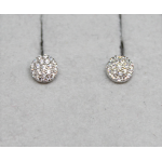 ORECCHINI IN ORO 18KT BIANCO CON ZIRCONI TONDO/PAVE'