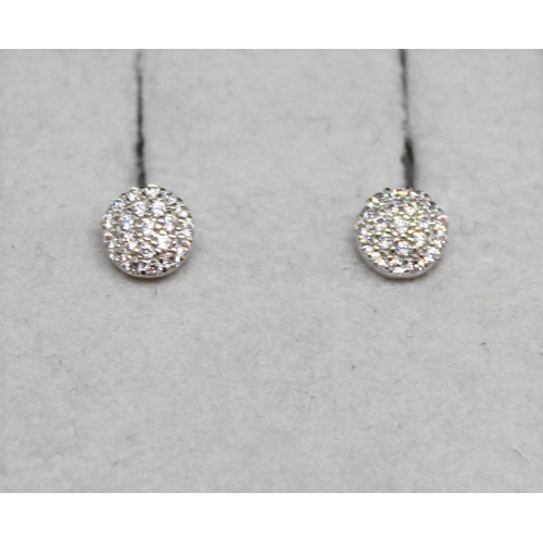ORECCHINI IN ORO 18KT BIANCO CON ZIRCONI TONDO/PAVE'