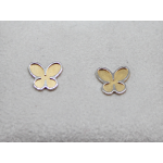 ORECCHINI IN ORO GIALLO 18KT -  SATINATO FARFALLA BICOLORE