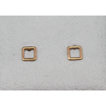 ORECCHINI IN ORO ROSA 18KT -  QUADRATO APERTO