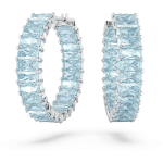 MATRIX:PE HOOP BAGUETTE EARRINGS ACQUA BLU/RHS