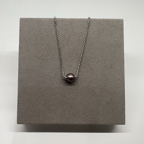COLLANA IN ORO18KT BIANCO CON PERLA NATURALE