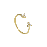 ANELLO IN ORO GIALLO 18KT - APERTO CONZIRCONI A FIORE