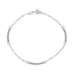 BRACCIALE IN ORO BIANCO 18KT ROLLO' + CORDA CM 20