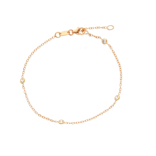 BRACCIALE IN ORO ROSA 18KT CON ZIRCONI CM 16/18