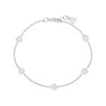 BRACCIALE IN ORO BIANCO 18KT CON CUORI CM 17/19
