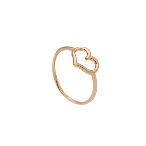 ANELLO IN ORO ROSA 18KT -  CUORE PICCOLO APERTO