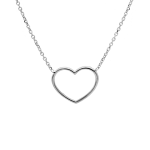 COLLANA IN ORO18KT BIANCO CUORE GRANDE APERTO