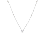 COLLANA IN ORO 18KT BIANCO PUNTO LUCE ZIRCONE CUORE