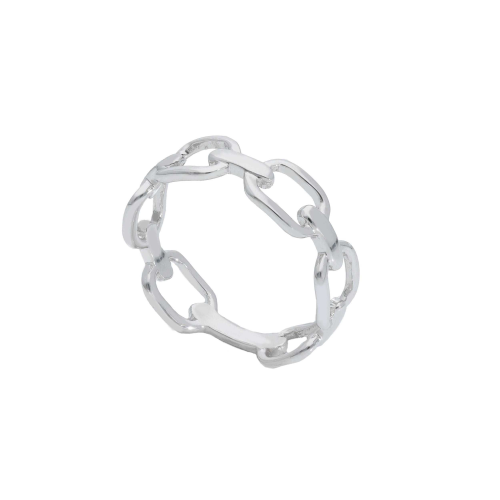 ANELLO IN ORO BIANCO 18KT - A FORMA DI CATENA IN ORO BIANCO