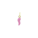 CIONDOLO IN ORO GIALLO CORNO SMALTATO ROSA