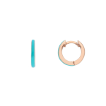 ORECCHINI IN ORO ROSA 18KT -  CERCHIO CON SMALTO AZZURRO 1.2