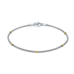 Bracciale Acciaio con dettaglio Sfere in oro 18KT - GRIGIO