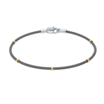 Bracciale Acciaio con dettaglio Sfere in oro 18KT - NERO