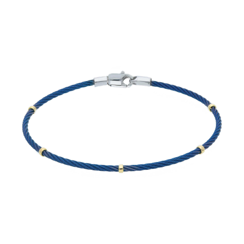 Bracciale Acciaio con dettaglio Sfere in oro 18KT - BLU