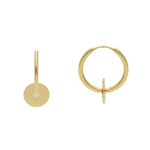 ORECCHINI IN ORO GIALLO 18KT - CERCHIO SOTTILE CON CIONDOLO A FORMA DI TONTO 1.4