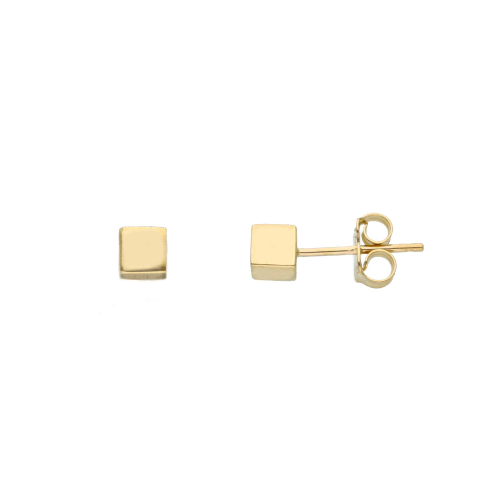 ORECCHINI IN ORO GIALLO 18KT - A FORMA DI CUBO