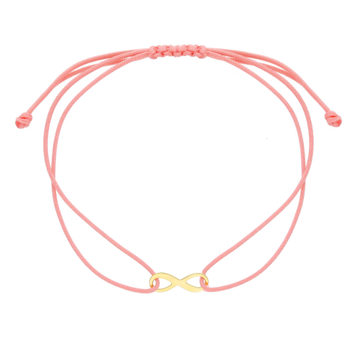 Bracciale corda con dettaglio in oro 18KT Nero / Cuore