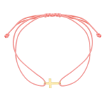 Bracciale corda con dettaglio in oro 18KT Rosa / Croce