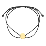 Bracciale corda con dettaglio in oro 18KT Nero / Cerchio