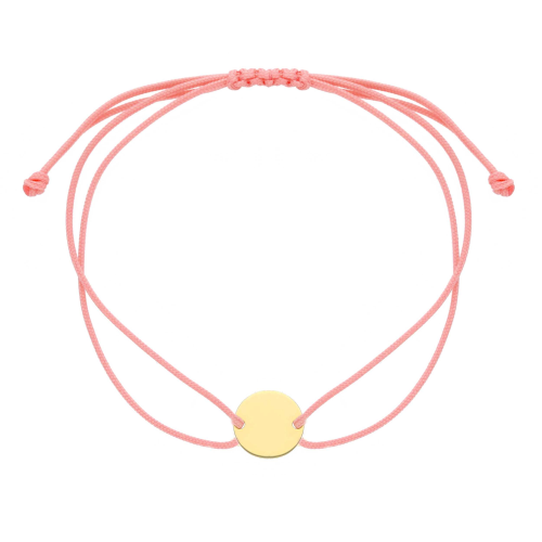 Bracciale corda con dettaglio in oro 18KT Rosa / Cerchio