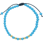Bracciale con sfere di pasta di Turchese con Sfere in Oro 18KT REGOLABILE