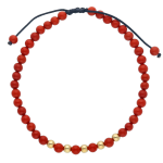 Bracciale con sfere di pasta di Corallo con Sfere in Oro 18KT REGOLABILE