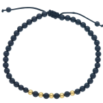 Bracciale con sfere di pasta di Ebano con Sfere in Oro 18KT REGOLABILE
