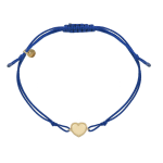 Bracciale corda con dettaglio in oro 18KT Blu / Cuore