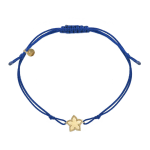 Bracciale corda con dettaglio in oro 18KT Blu / Fiore