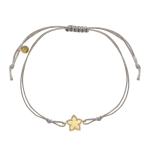 Bracciale corda con dettaglio in oro 18KT Grigio / Fiore