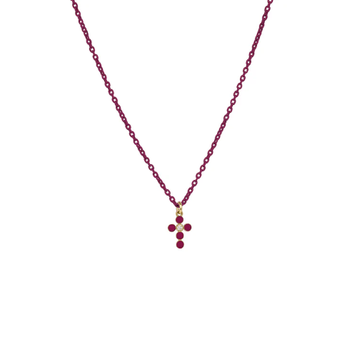 GR VERNICIATO + CROCE AU 750% SMALTO VINACCIA