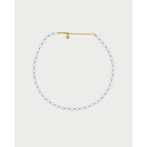 GIROCOLLO PERLE E ZIRCONI MIKY AZZURRA