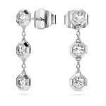Orecchini pendenti Octagon Diamanti creati in laboratorio 0,6 ct tw, Forma rotonda, Argento sterling