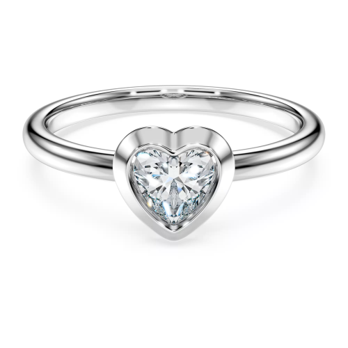 Anello solitario Eternity Diamanti creati in laboratorio 0,5 ct tw, Forma a cuore, Argento sterling S52