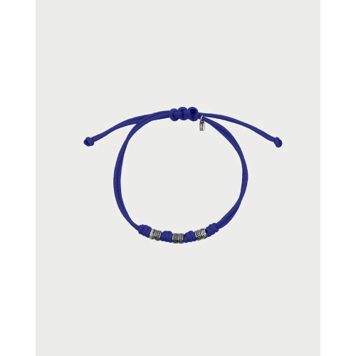 BRACCIALETTO TESS NODI E 6 RONDELLE BLU