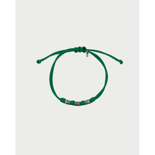 BRACCIALETTO TESS NODI E 6 RONDELLE VERDE