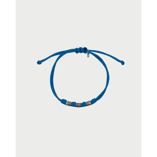 BRACCIALETTO TESS NODI E 6 RONDELLE AZZURRO