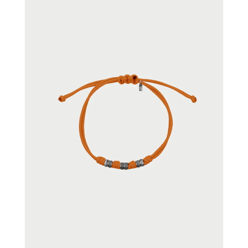 BRACCIALETTO TESS NODI E 6 RONDELLE ARANCIONE