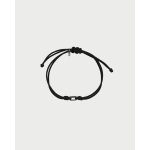 BRACCIALETTO 2 NODI + OVALE PALLINI NERO