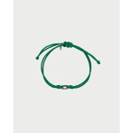 BRACCIALETTO 2 NODI + OVALE PALLINI VERDE
