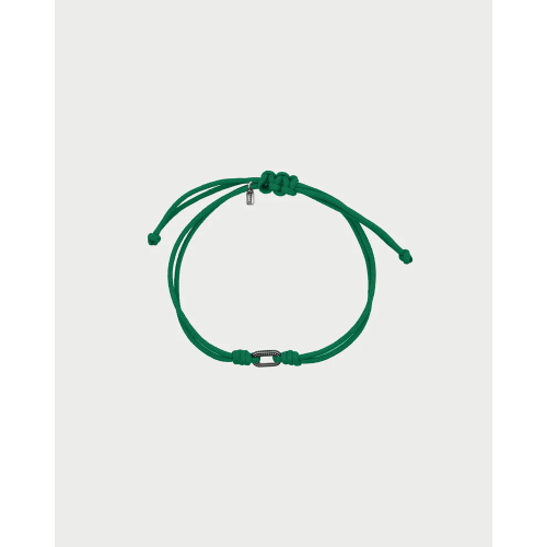 BRACCIALETTO 2 NODI + OVALE PALLINI VERDE