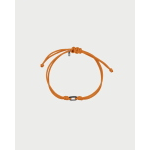 BRACCIALETTO 2 NODI + OVALE PALLINI ARANCIONE