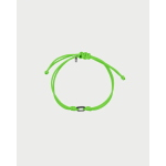 BRACCIALETTO 2 NODI + OVALE PALLINI VERDE FLUO