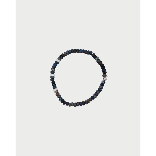 BRACCIALETTO ELASTICO PIETRE 3 RONDELLE BLU