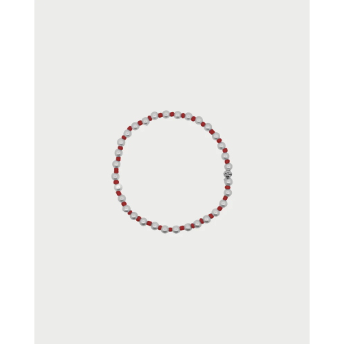 BRACCIALETTO ELASTICO PERLE ROSSO